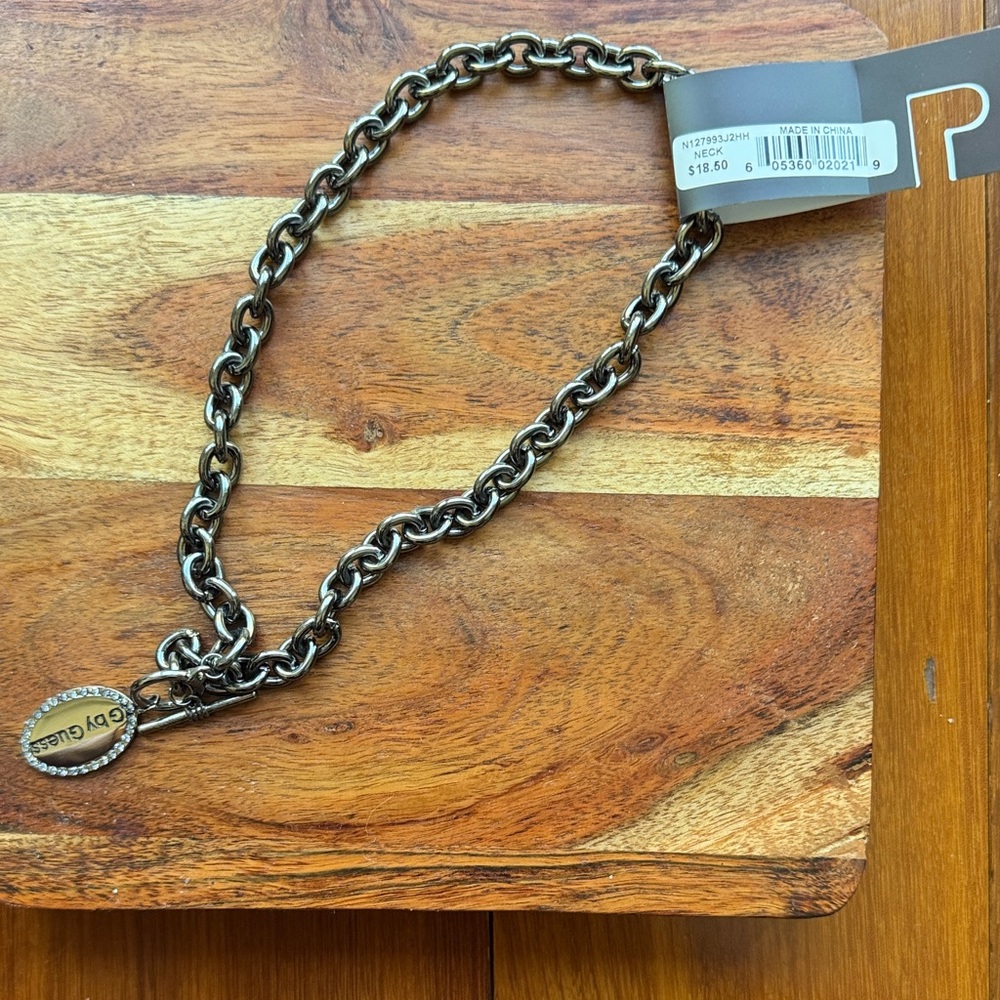 G by Guess Silver and Gold Chain Necklace